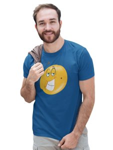 Naughty Smiling Emoji Blend T-shirt (Blue) - Clothes for Emoji Lovers - Suitable for Fun Events - Foremost Gifting Material for Your Friends and Close Ones