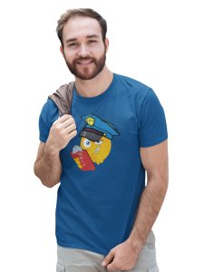 Please be Aware, Police is Here Emoji T-shirt (Blue) - Clothes for Emoji Lovers - Suitable for Fun Events - Foremost Gifting Material for Your Friends and Close Ones