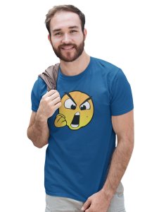 Open Mouth Angry Emoji T-shirt (Blue) - Clothes for Emoji Lovers - Suitable for Fun Events - Foremost Gifting Material for Your Friends and Close Ones
