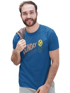 Sunday Funday Emoji T-shirt (Blue) - Clothes for Emoji Lovers - Suitable for Fun Events - Foremost Gifting Material for Your Friends and Close Ones