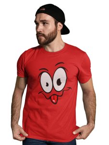 Tongue Out Lips Wave Emoji T-shirt (Red) - Clothes for Emoji Lovers - Foremost Gifting Material for Your Friends and Close Ones