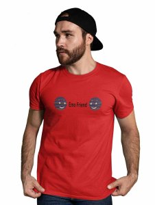 Ethnic Emoji with Patterns Printed T-shirt (Red) - Clothes for Emoji Lovers - Foremost Gifting Material for Your Friends and Close Ones