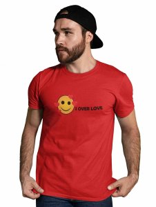 I Over Love Emoji T-shirt (Red) - Clothes for Emoji Lovers - Foremost Gifting Material for Your Friends and Close Ones