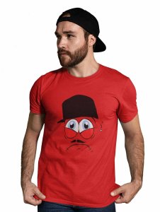 Charlie Chaplin Emoji T-shirt (Red) - Clothes for Emoji Lovers - Foremost Gifting Material for Your Friends and Close Ones