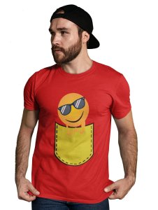 Chilling Emoji T-shirt (Red) - Clothes for Emoji Lovers - Foremost Gifting Material for Your Friends and Close Ones