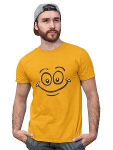 Vertical Bar Printed T-shirt (Yellow) - Clothes for Emoji Lovers - Suitable for Fun Events - Foremost Gifting Material for Your Friends and Close Ones