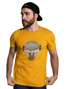I Am Watching You Emoji in Patterns Printed T-shirt (Yellow) - Clothes for Emoji Lovers - Suitable for Fun Events - Foremost Gifting Material for Your Friends and Close Ones