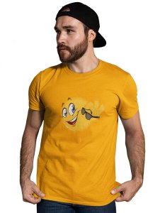 Happy Emoji Removing Glasses T-shirt (Yellow) - Clothes for Emoji Lovers - Suitable for Fun Events - Foremost Gifting Material for Your Friends and Close Ones