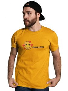 I Over Love Emoji T-shirt (Yellow) - Clothes for Emoji Lovers - Suitable for Fun Events - Foremost Gifting Material for Your Friends and Close Ones