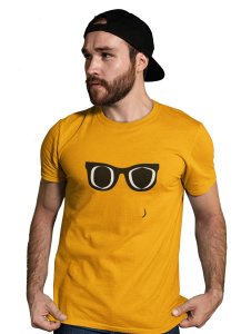 Black and White glasses Emoji Printed T-shirt (Yellow) - Clothes for Emoji Lovers - Suitable for Fun Events - Foremost Gifting Material for Your Friends and Close Ones