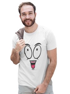 Looking Up Emoji T-shirt (White) - Clothes for Emoji Lovers - Suitable for Fun Events - Foremost Gifting Material for Your Friends and Close Ones
