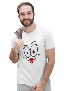 Tongue Out Lips Wave Emoji T-shirt (White) - Clothes for Emoji Lovers -Foremost Gifting Material for Your Friends and Close Ones