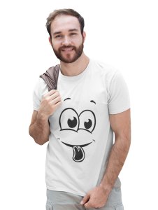 Baby Black Tongue Out Emoji T-shirt (White) - Clothes for Emoji Lovers -Foremost Gifting Material for Your Friends and Close Ones