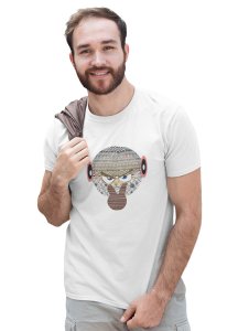 I Am Watching You Emoji in Patterns Printed T-shirt (White) - Clothes for Emoji Lovers -Foremost Gifting Material for Your Friends and Close Ones