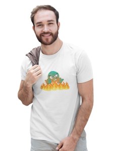 Come On, Cross The Fire Emoji T-shirt (White) - Clothes for Emoji Lovers - Suitable for Fun Events - Foremost Gifting Material for Your Friends and Close Ones