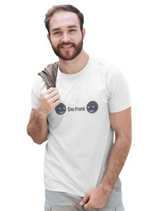 Emo Friend Emoji Printed T-shirt (White) - Clothes for Emoji Lovers -Foremost Gifting Material for Your Friends and Close Ones