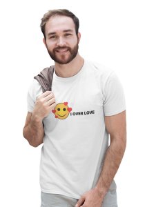 I Over Love Emoji T-shirt (White) - Clothes for Emoji Lovers -Foremost Gifting Material for Your Friends and Close Ones