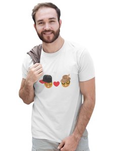 Rabbit-teeth Couple Emoji T-shirt (White) - Clothes for Emoji Lovers -Foremost Gifting Material for Your Friends and Close Ones