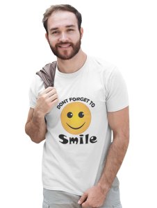 Don't Forget to Smile Emoji T-shirt (White) - Clothes for Emoji Lovers -Foremost Gifting Material for Your Friends and Close Ones