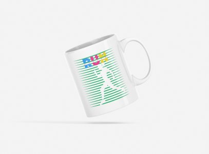 Run Text In Colourfull - Printed Coffee Mugs For Sports Lovers