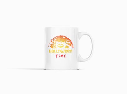 Halloween Time - Evil Spirits Inside The Semi Circle-Halloween Themed Printed Coffee Mugs