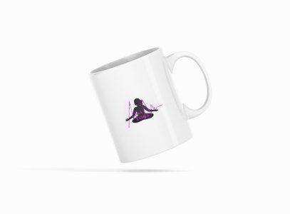 Yoga Heartbeat Text In Pink - Printed Coffee Mugs For Yoga Lovers