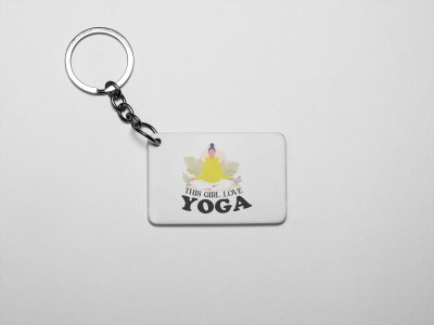 This Girl Love Yoga Text - Printed Acrylic Keychains(Pack Of 2)