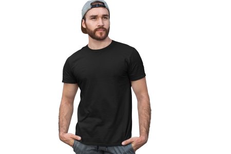 Black solid colour tee