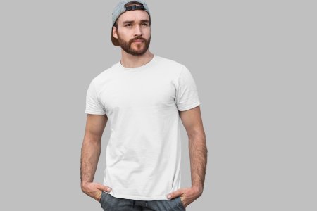 White solid colour tee