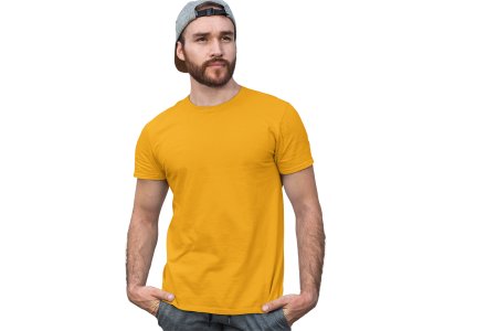 Yellow solid colour tee