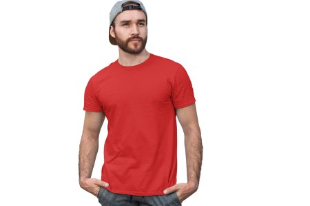Red solid colour tee