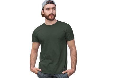 Green solid colour tee