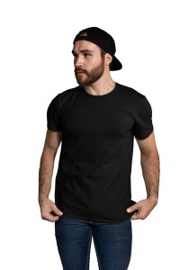 Solid black colour blended cotton tshirt specially for men