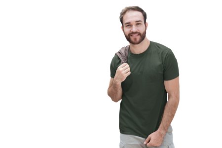 Green solid colour blended cotton tshirt specially for men