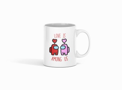Love is among us, (BG Pink and Red) - animation themed printed ceramic white coffee and tea mugs/ cups for animation lovers