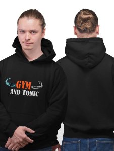 Gym And Tonic Text printed artswear black hoodies for winter casual wear specially for Men
