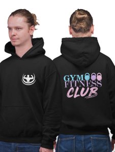 Gym Fitness Club Text printed artswear black hoodies for winter casual wear specially for Men