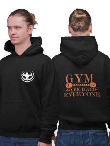 Gym, Work Hard Everyone,(BG Brown)printed artswear black hoodies for winter casual wear specially for Men