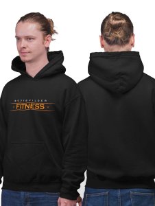 Bodybuilder, Fitness, (Orange)printed artswear black hoodies for winter casual wear specially for Men