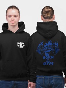 Born To The Gym, (BG Blue)  printed artswear black hoodies for winter casual wear specially for Men
