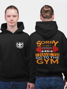Sorry I Can't (BG Yellow and Red)printed artswear black hoodies for winter casual wear specially for Men
