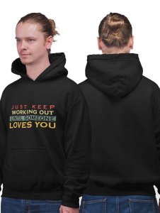 Working Out Until (Colourful text)printed artswear black hoodies for winter casual wear specially for Men
