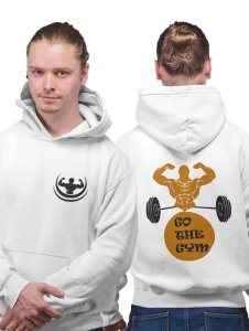 The Gym printed artswear white hoodies for winter casual wear specially for Men