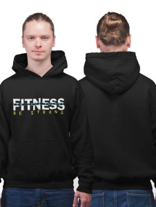 Fitness For Your Future (BG Blue& White) printed artswear black hoodies for winter casual wear specially for Men