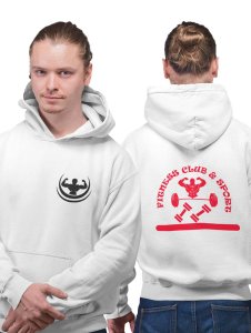 Fitness Clubs & Sports printed artswear white hoodies for winter casual wear specially for Men