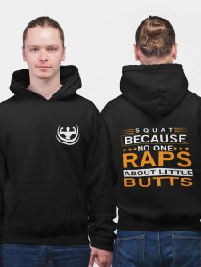 Squat Because No One printed artswear black hoodies for winter casual wear specially for Men