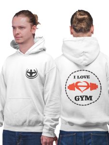 Love Gym  printed artswear white hoodies for winter casual wear specially for Men