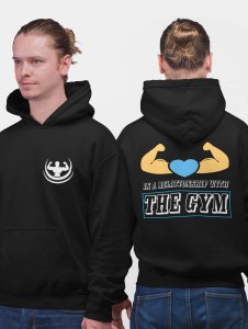 In A Relationship printed activewear black hoodies for winter casual wear specially for Men
