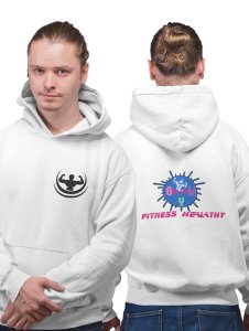Gym, Fitness Healthy printed artswear white hoodies for winter casual wear specially for Men