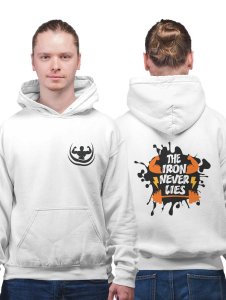The Iron Never Lies printed artswear white hoodies for winter casual wear specially for Men
